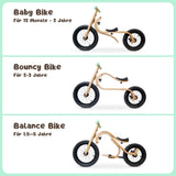 Baby Balance Bike 3 in 1 Lauflernrad Laufrad Kinderfahrrad aus Holz