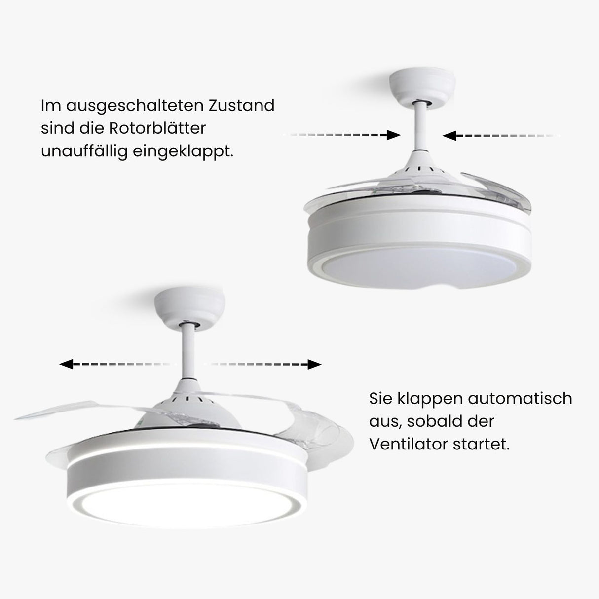 Deckenventilator mit LED-Beleuchtung Ventilator Deckengebläse