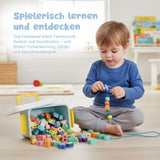 148-tlg. Holz-Fädelspiel Motorikspielzeug Holzperlenspiel Spielzeug