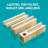 80-tlg. Holz-Kugelbahn Kugelbahn-Bausatz Murmelbahn Murmel-Stufenbahn