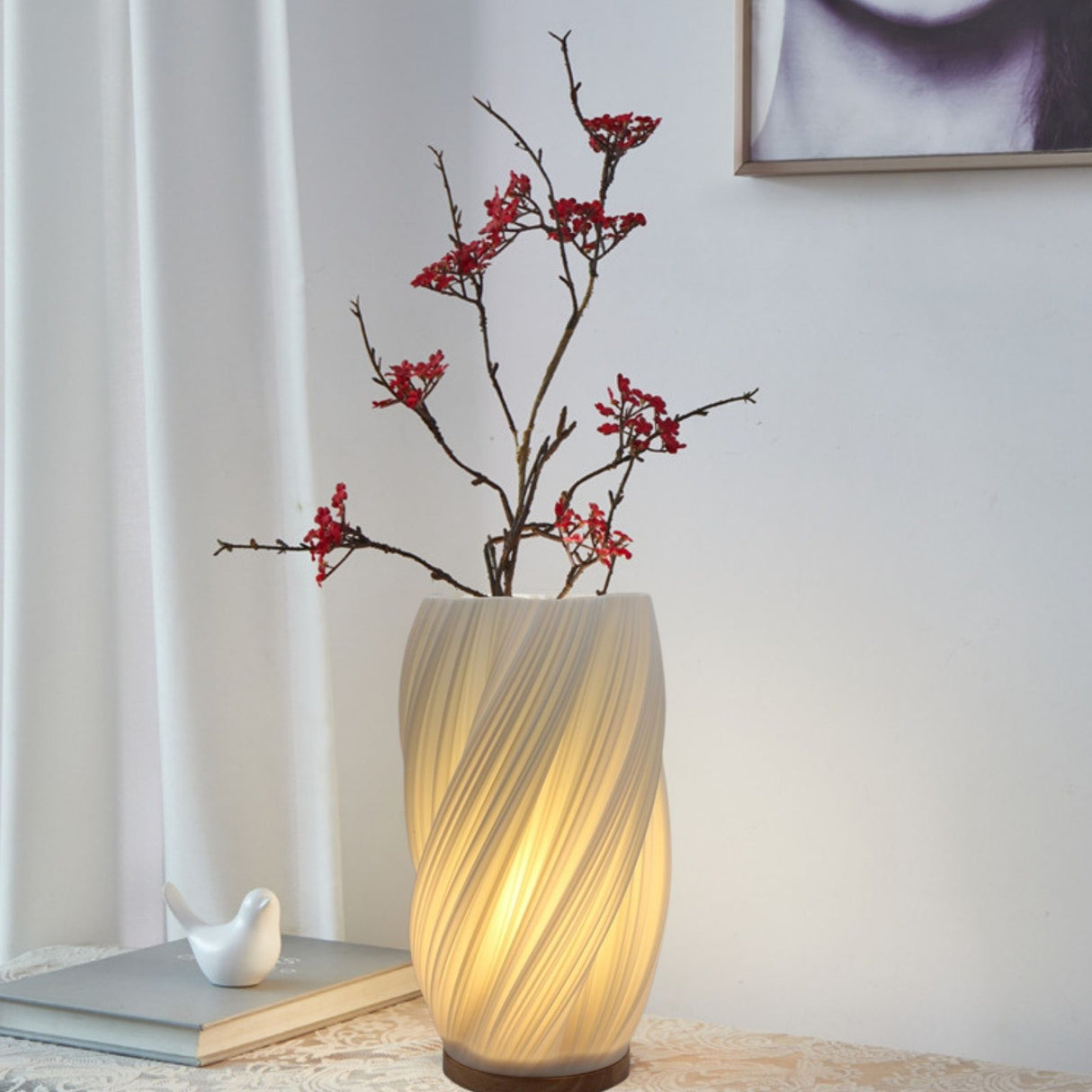 LED-Dekoleuchte Tischlampe Tischleuchte Blumenvase 3D-Vase Deko-Vase