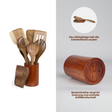 9-tlg. Küchenhelfer-Set aus Holz Küchenutensilien Kochlöffel-Set