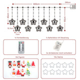 LED Weihnachtslichterkette 3m Sternen-Lichtervorhang Sternlichterkette