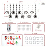 LED Weihnachtslichterkette 3m Sternen-Lichterkette mit Schneeflocken