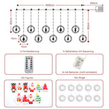 LED Weihnachtslichterkette 3m Ringlichterkette Leuchtvorhang mit Ringen