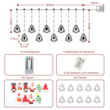 LED Weihnachtslichterkette 3m Leuchtkette mit Tannenbäumen Lichtvorhang