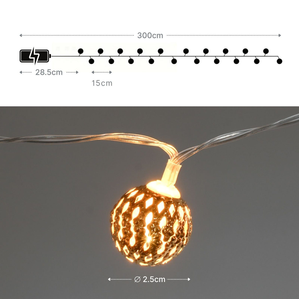 Marokkanische LED Lichterkette 3m Beleuchtung Orientalische Deko