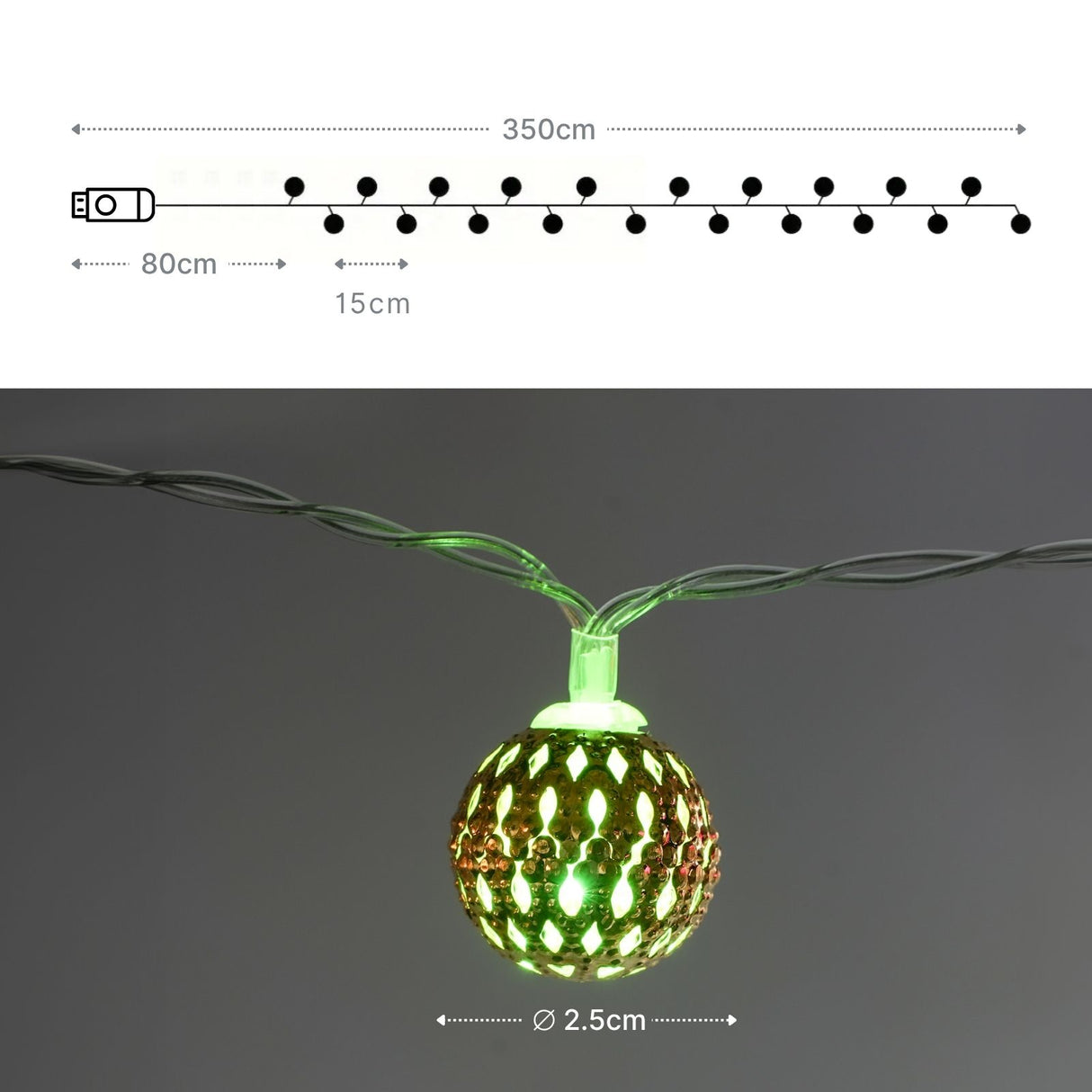 Marokkanische LED Lichterkette 3.5m Orientalische Deko Beleuchtung