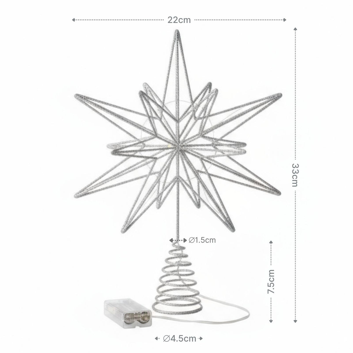 Christbaumspitze Weihnachtsbaumschmuck LED-Stern Weihnachtsdeko