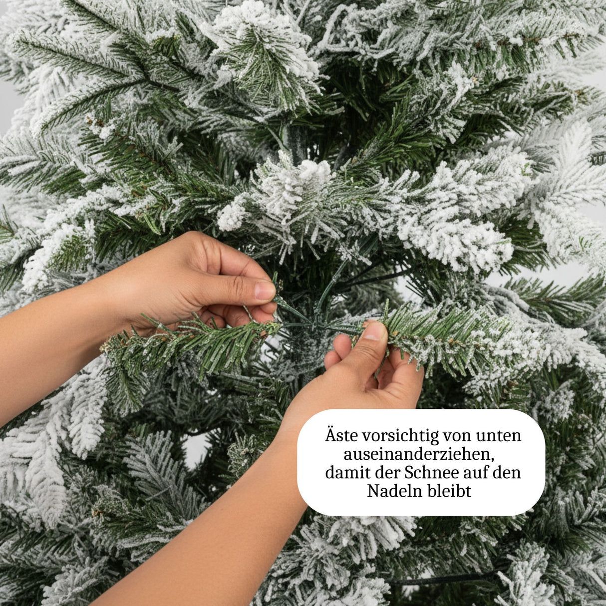 Weihnachtsbaum 180cm mit Schnee und LED Christbaum Kunsttanne Tanne