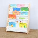Holzregal mit Baumwolltuch Kinderregal Bücherregal Kinderbuchregal