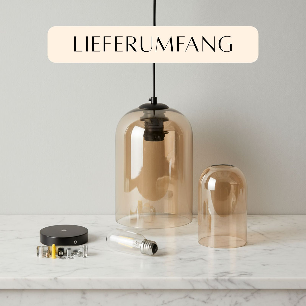 Skandinavische Glas-Hängelampe Deckenleuchte Pendelleuchte Deckenlampe