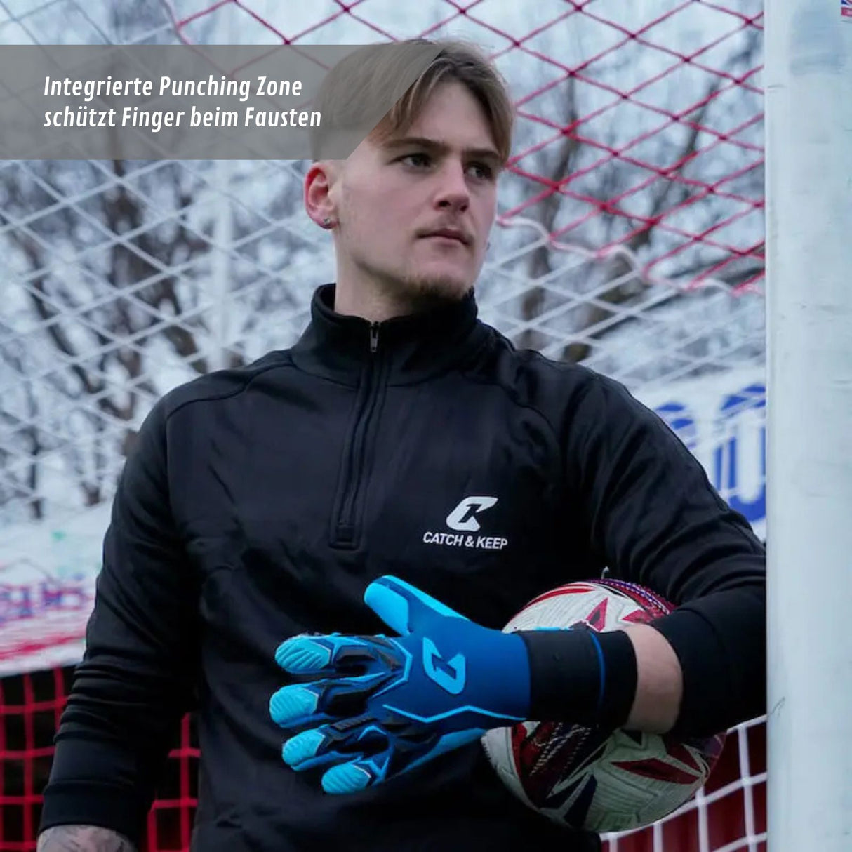 Fussballhandschuhe ViVor Rainy Blue Gr. 8 Torwart Goalie Handschuhe