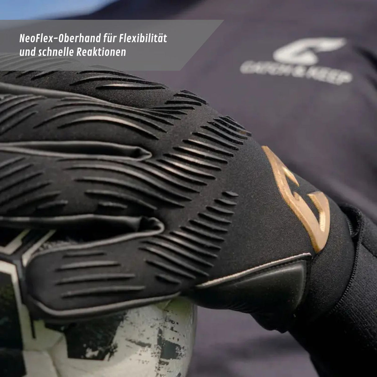 Fussballhandschuhe Invictus Black Gold Gr. 10 Torwart Goalie Handschuhe