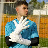 Fussballhandschuhe Pulse X All White Gr. 8 Torwart Goalie Handschuhe