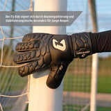 Fussballhandschuhe Fly Kids Dark Soul Gr. 5 Torwart Goalie Handschuhe