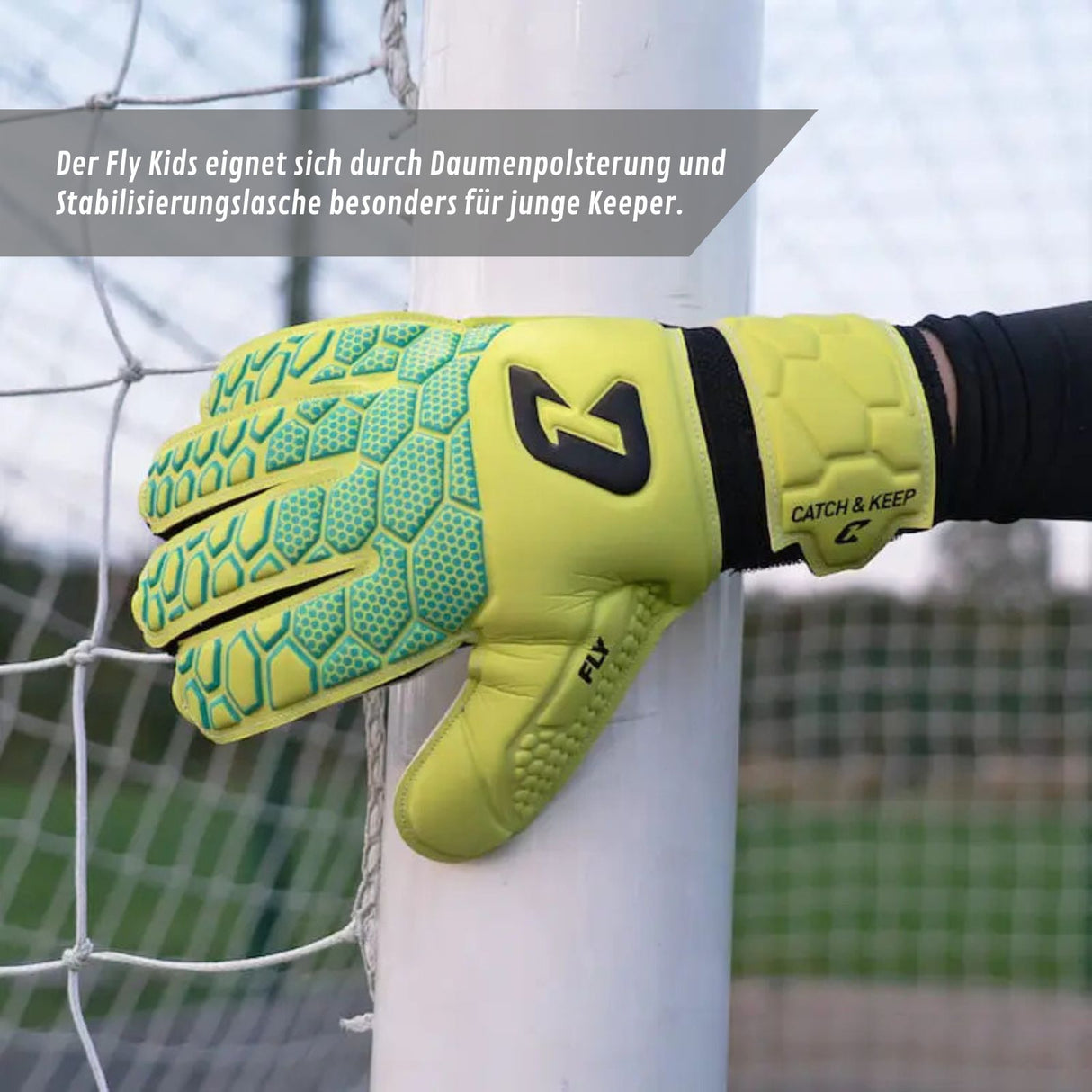 Fussballhandschuhe Fly Kids Green Soul Gr. 5 Torwart Goalie Handschuhe