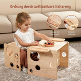 Montessori Tisch- und Stuhl-Set aus Holz für Kinder Kindermöbel Hocker