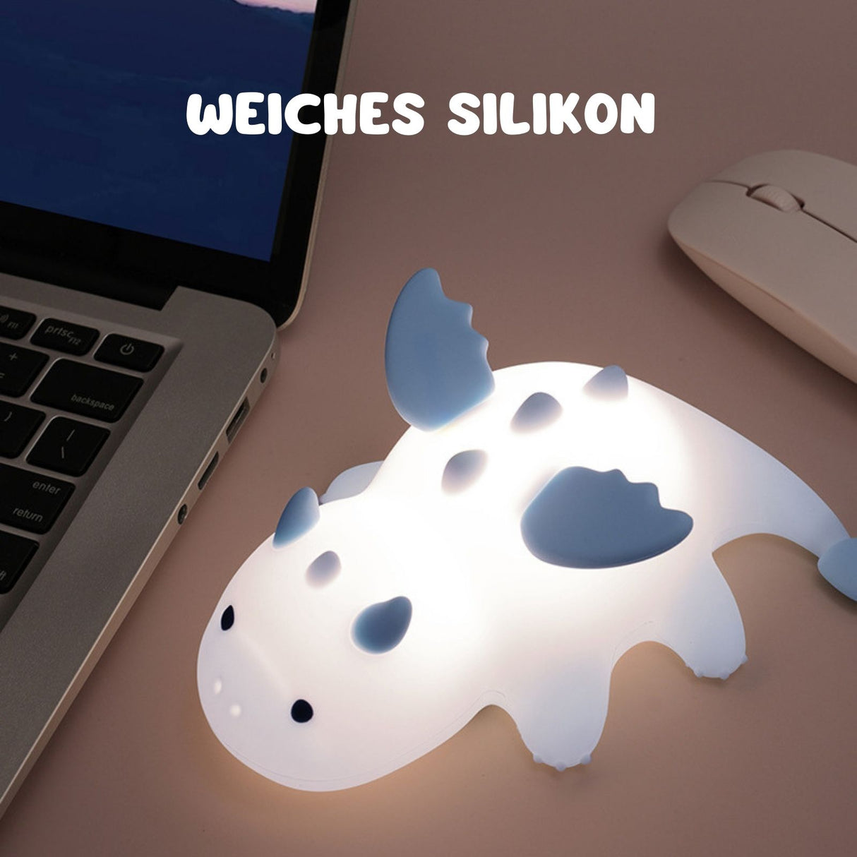 LED-Drachen-Nachtlicht Kinder-Nachttischlampe Tierlicht Tischleuchte