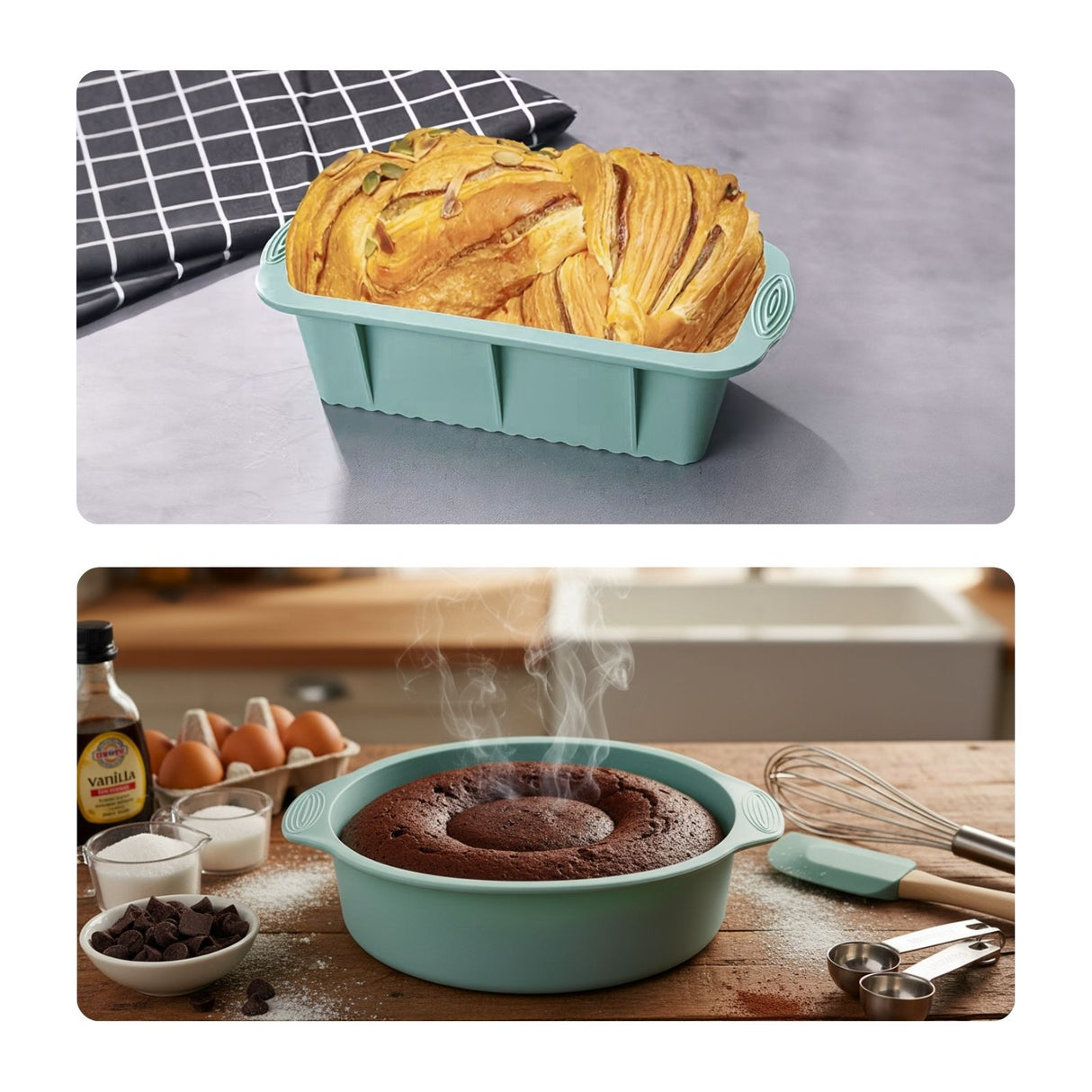 30-tlg. Silikon-Backformen-Set Kuchenform Kastenform Gugelhupfform
