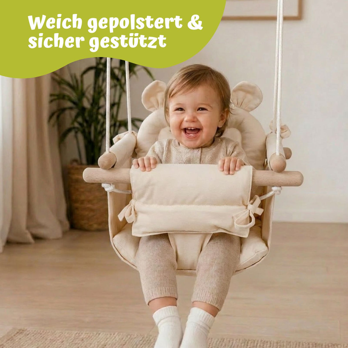 Babyschaukel Indoor Kleinkindschaukel Schaukelsitz mit Polsterung