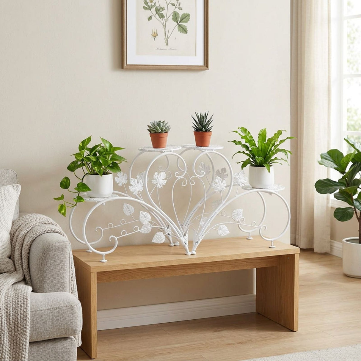 2-tlg. Blumenständer Blumentreppe Pflanzenregal Blumenetagere