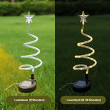 4er-Set LED-Dekoleuchte Gartenbeleuchtung Spiralbaum Solarleuchte