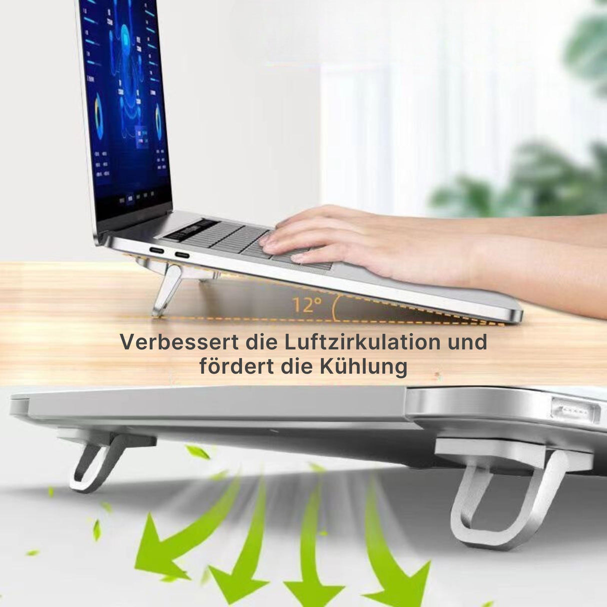2-tlg. Notebookhalter Laptopständer Erhöhungspad Tabletständer