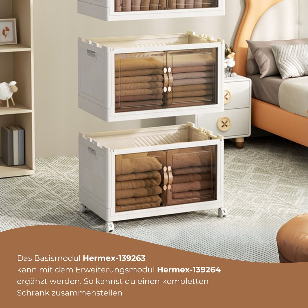 Basismodul 65 Vorratsschrank Faltbox Haushaltsschrank Rollkommode