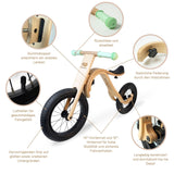 Baby Balance Bike 3 in 1 Lauflernrad Laufrad Kinderfahrrad aus Holz