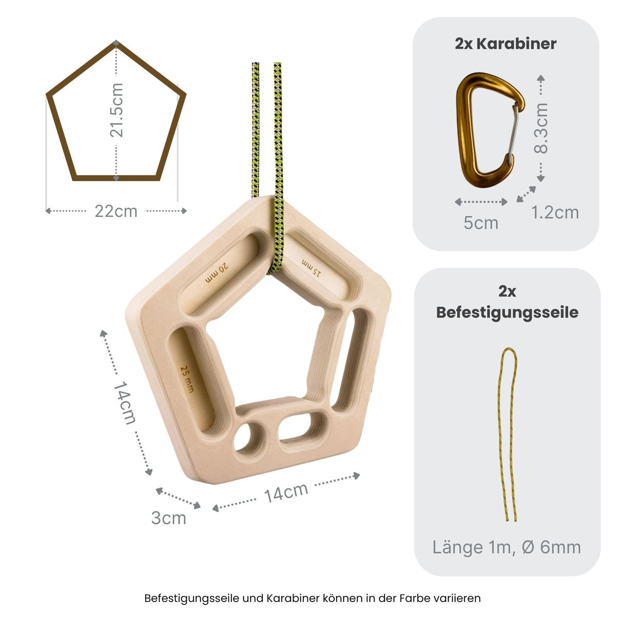 2er-Set Hangboard Pentagon Kletterzubehör Fingerboard Kletterbrett