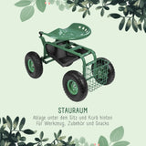 Gartenwagen Transportwagen Fahrbarer Gartensitz Rollsitz Gartenhocker