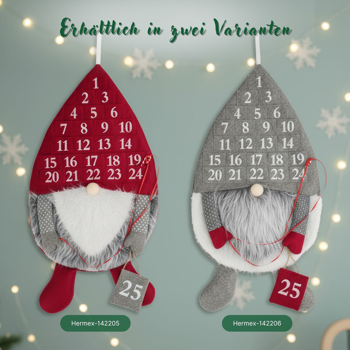 Adventskalender Wichtel Weihnachtskalender Filz-Adventskalender