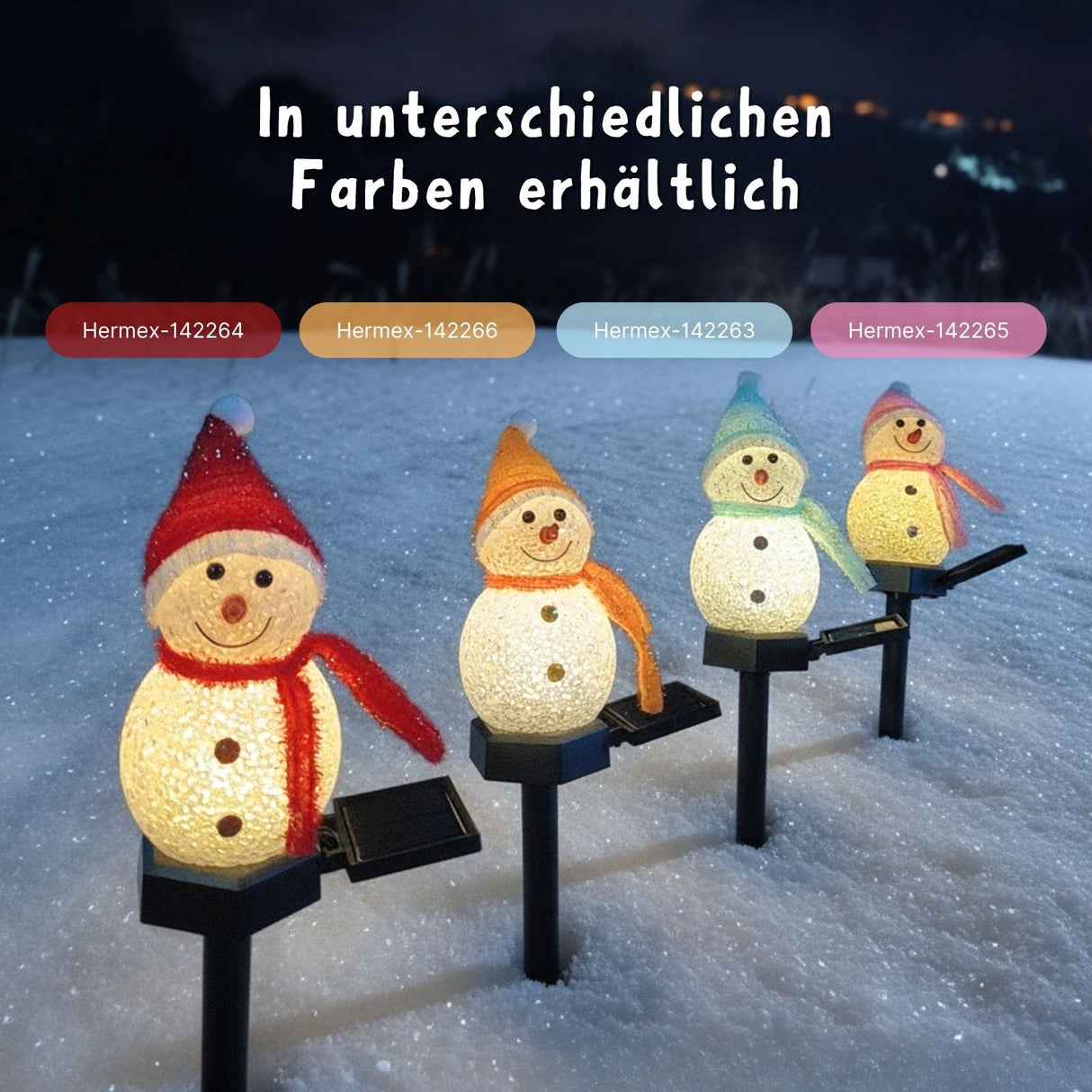LED Solarlampe Schneemann Gartenbeleuchtung Solarleuchte Dekoleuchte