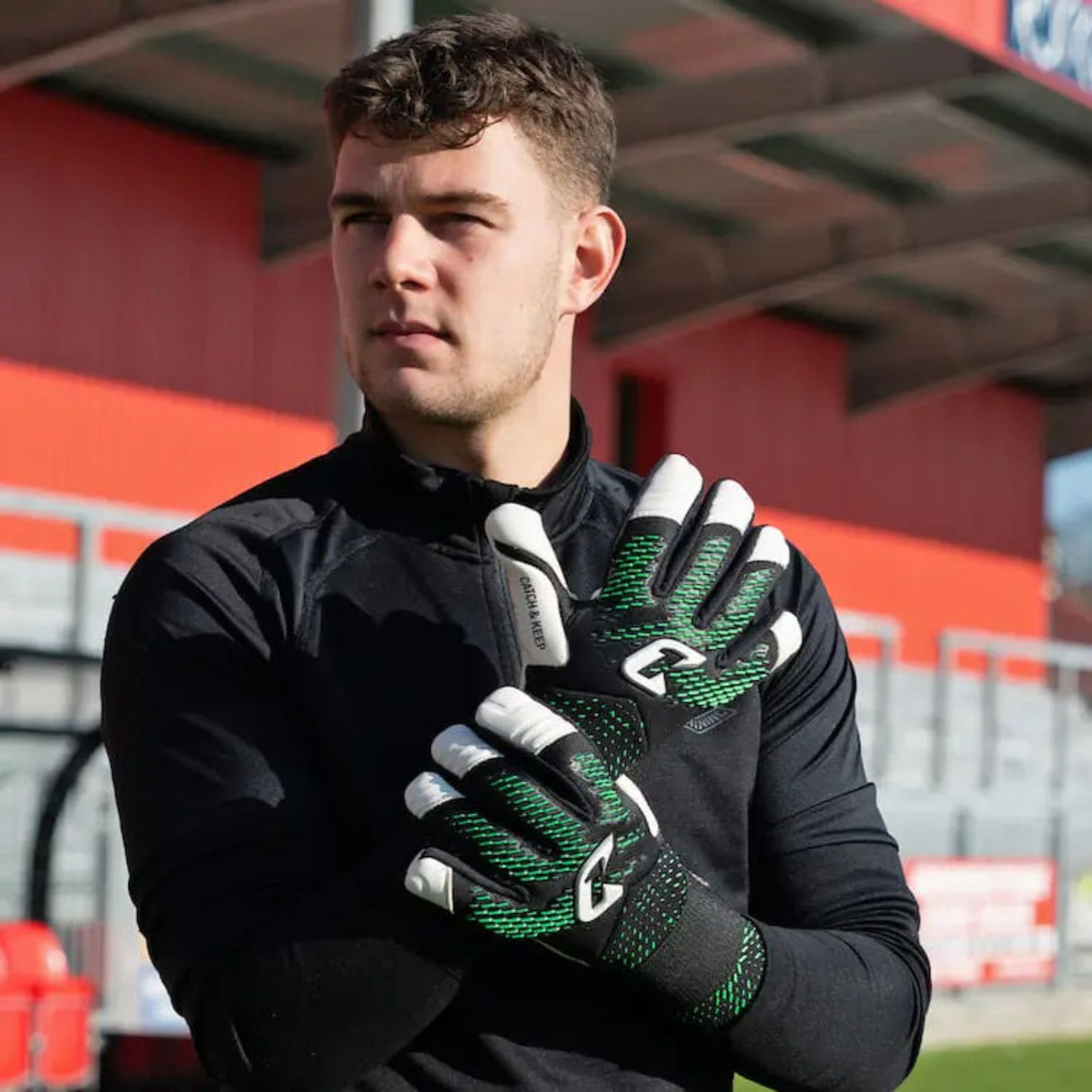 Fussballhandschuhe Revolution Green Gr. 12 Torwart Goalie Handschuhe