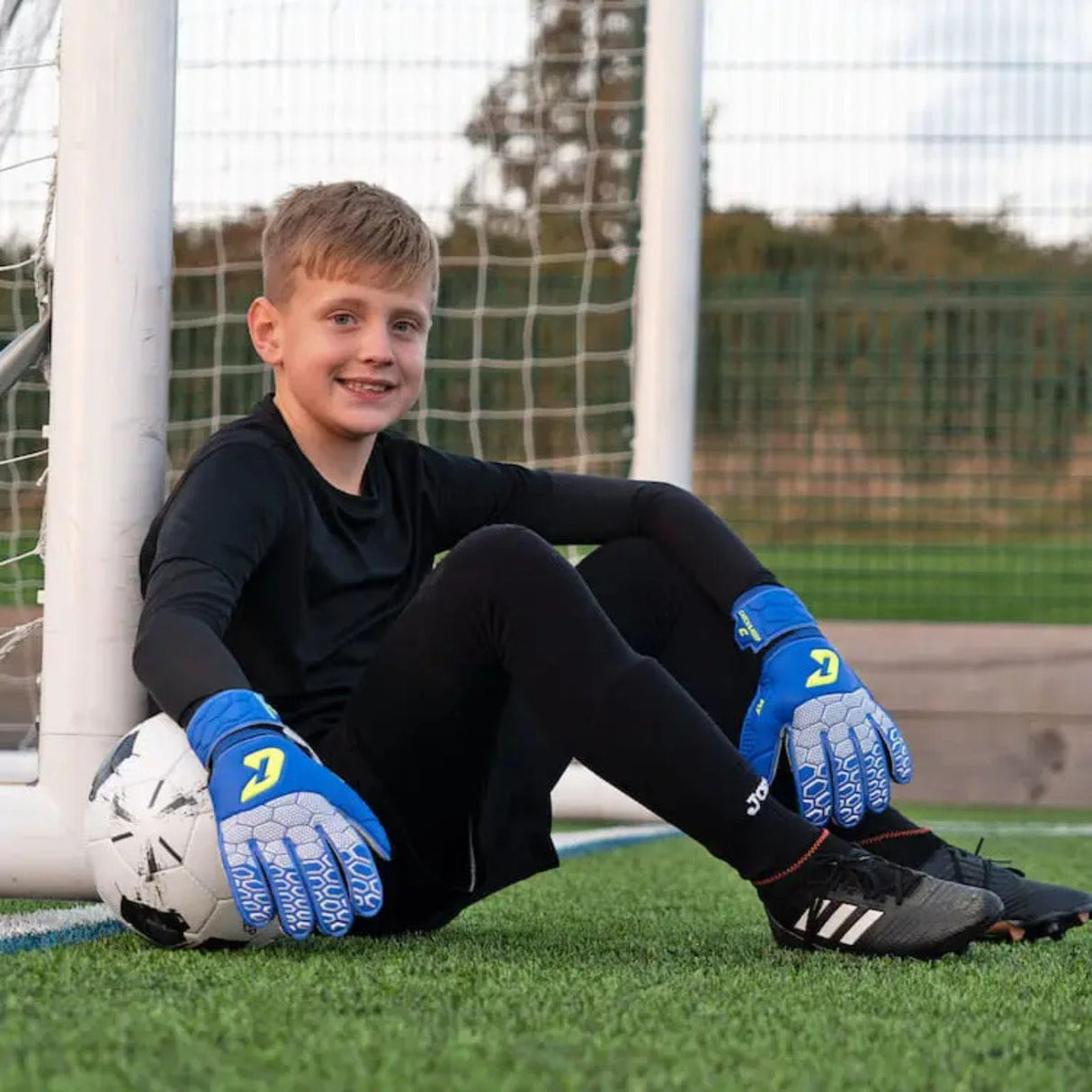 Fussballhandschuhe Fly Kids Blue Soul Gr. 5 Torwart Goalie Handschuhe