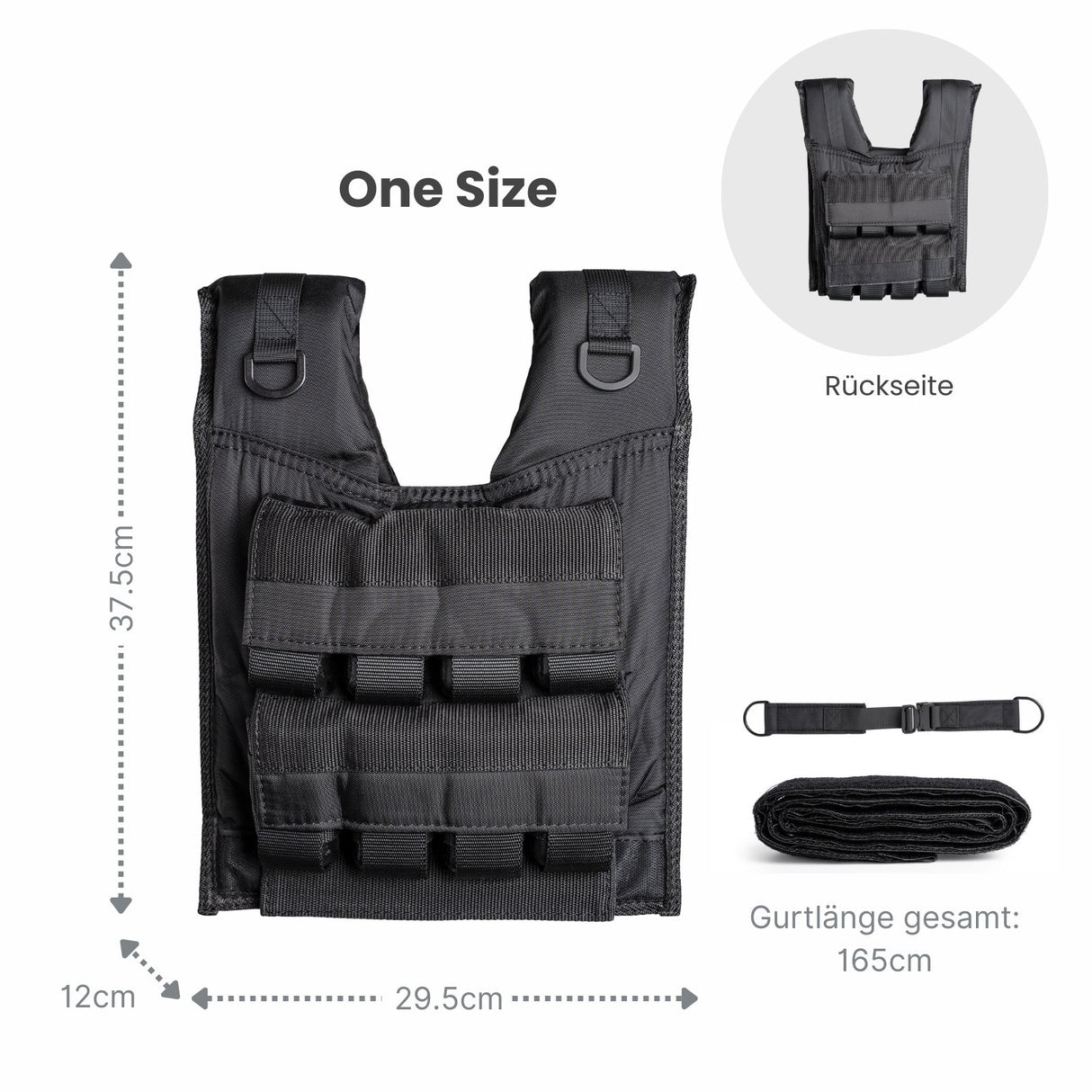 Verstellbare One Size Gewichtsweste 16kg Trainingsweste Weste