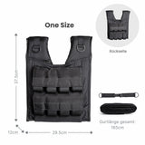 Verstellbare One Size Gewichtsweste 16kg Trainingsweste Weste