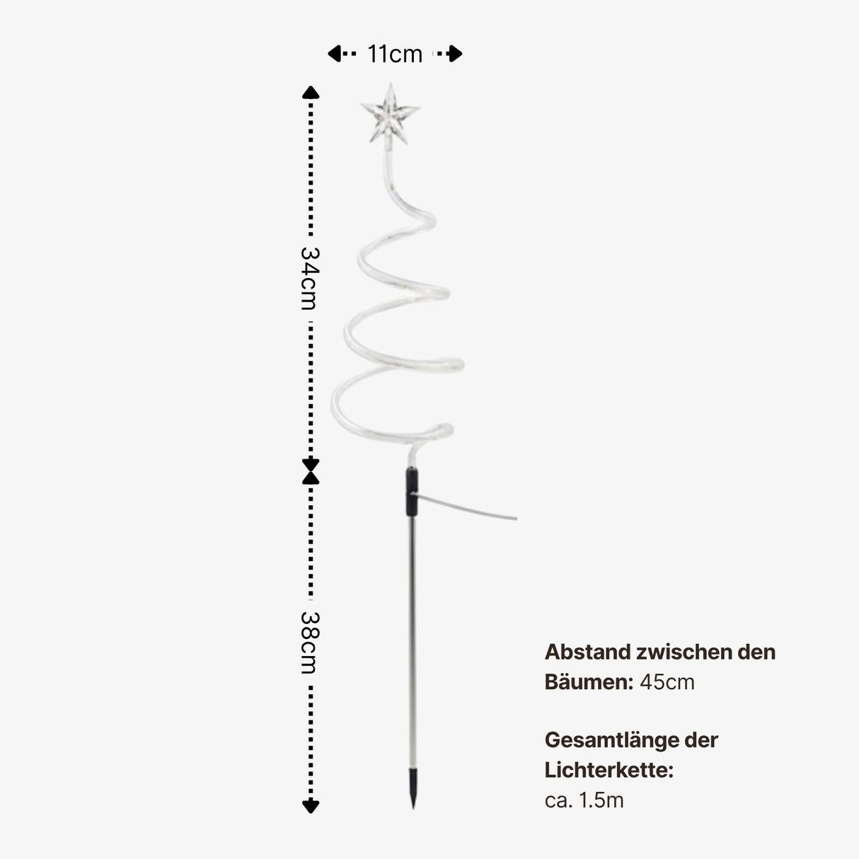 4er-Set LED-Dekoleuchte Gartenbeleuchtung Spiralbaum Solarleuchte