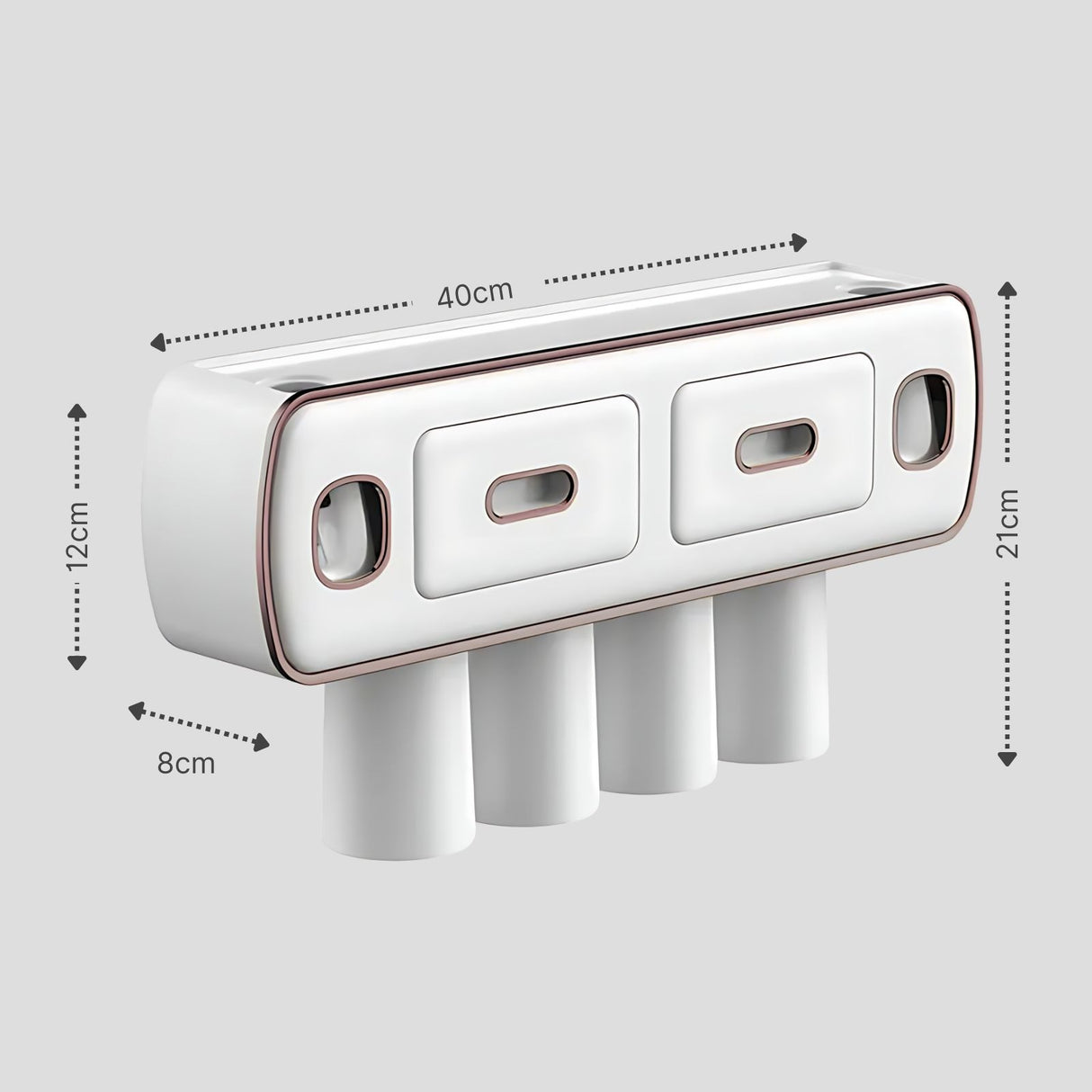 Multifunktionaler Zahnbürstenhalter mit Schublade Zahnpastaspender Set