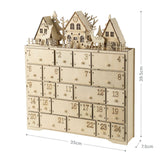 Holz-Adventskalender Weihnachtskalender 24 Schubladen mit LED