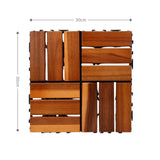4er-Set Akazienholz-Fliesen Holzfliesen Bodenplatten Klickfliesen