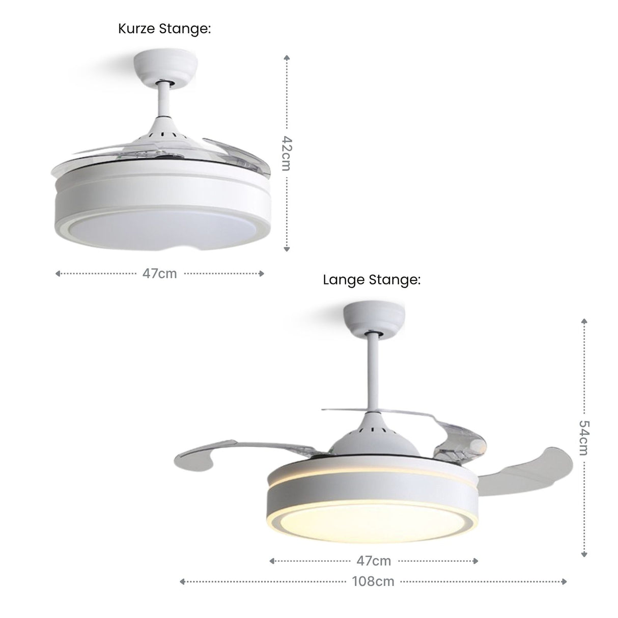 Deckenventilator mit LED-Beleuchtung Ventilator Deckengebläse