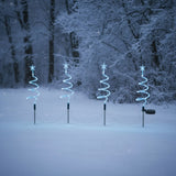 4er-Set LED Solar-Spiralbaum Lichterkette Weihnachtsdeko Solarleuchte