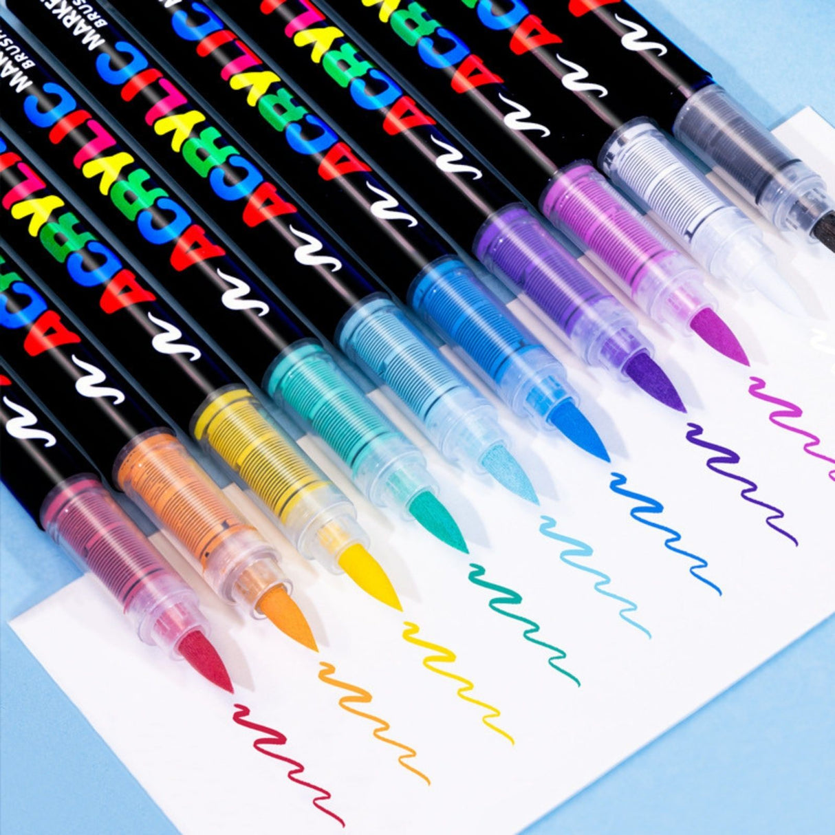 72-tlg. Set Acrylmarker Arcrylstifte Acryl Brush Marker Pinselstifte