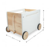 Spielzeugkiste auf Rollen Spielzeugwagen Bücherkiste Holz-Rollbox