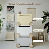 Spielzeugkiste auf Rollen Holz-Rollbox Spielzeugwagen Bücherkiste