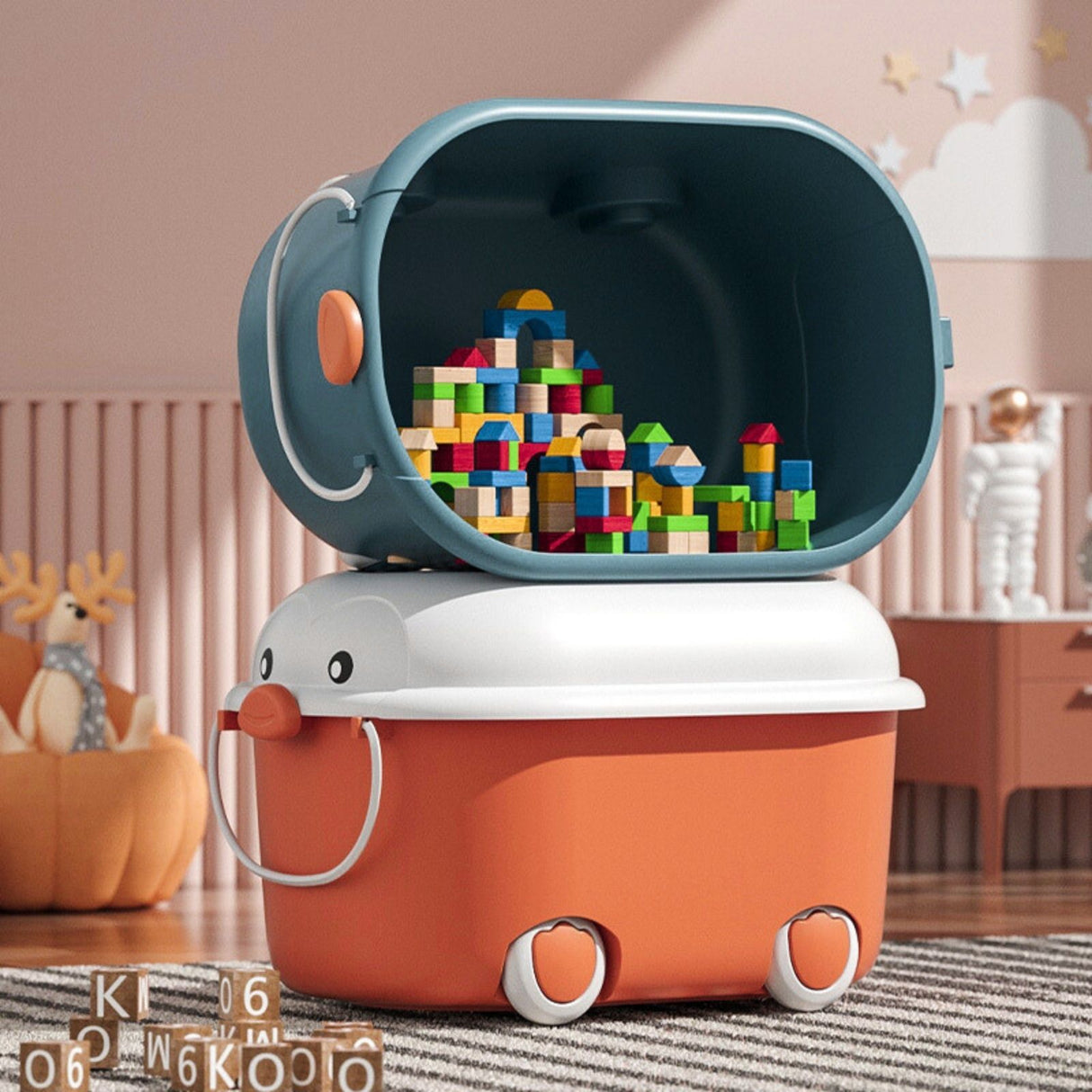 2er-Set Spielzeugkiste Organizer Spielzeug-Aufbewahrungsbox Truhe