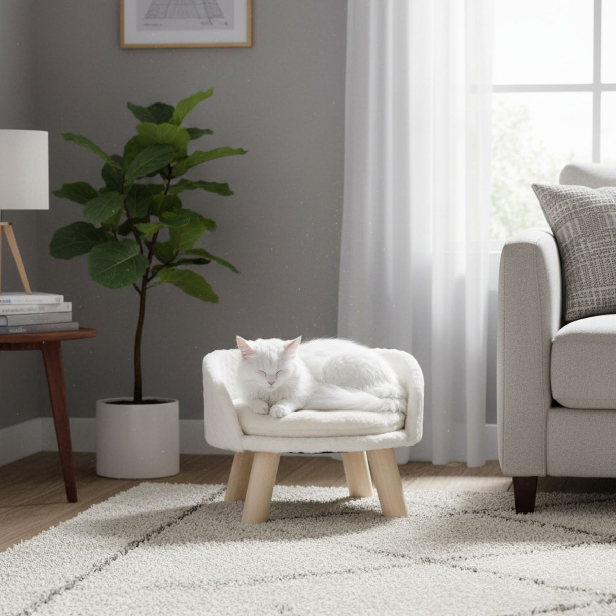 Katzenbett Grösse XL mit Kissen Liegeplatz Hochbett Katzensofa