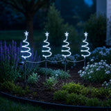 4er-Set LED-Dekoleuchte Solarleuchte Gartenbeleuchtung Spiralbaum